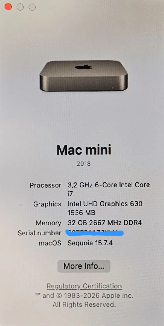 Mac Mini 2018 i7 32GB SSD 1TB (usado) - Computadores e Desktops