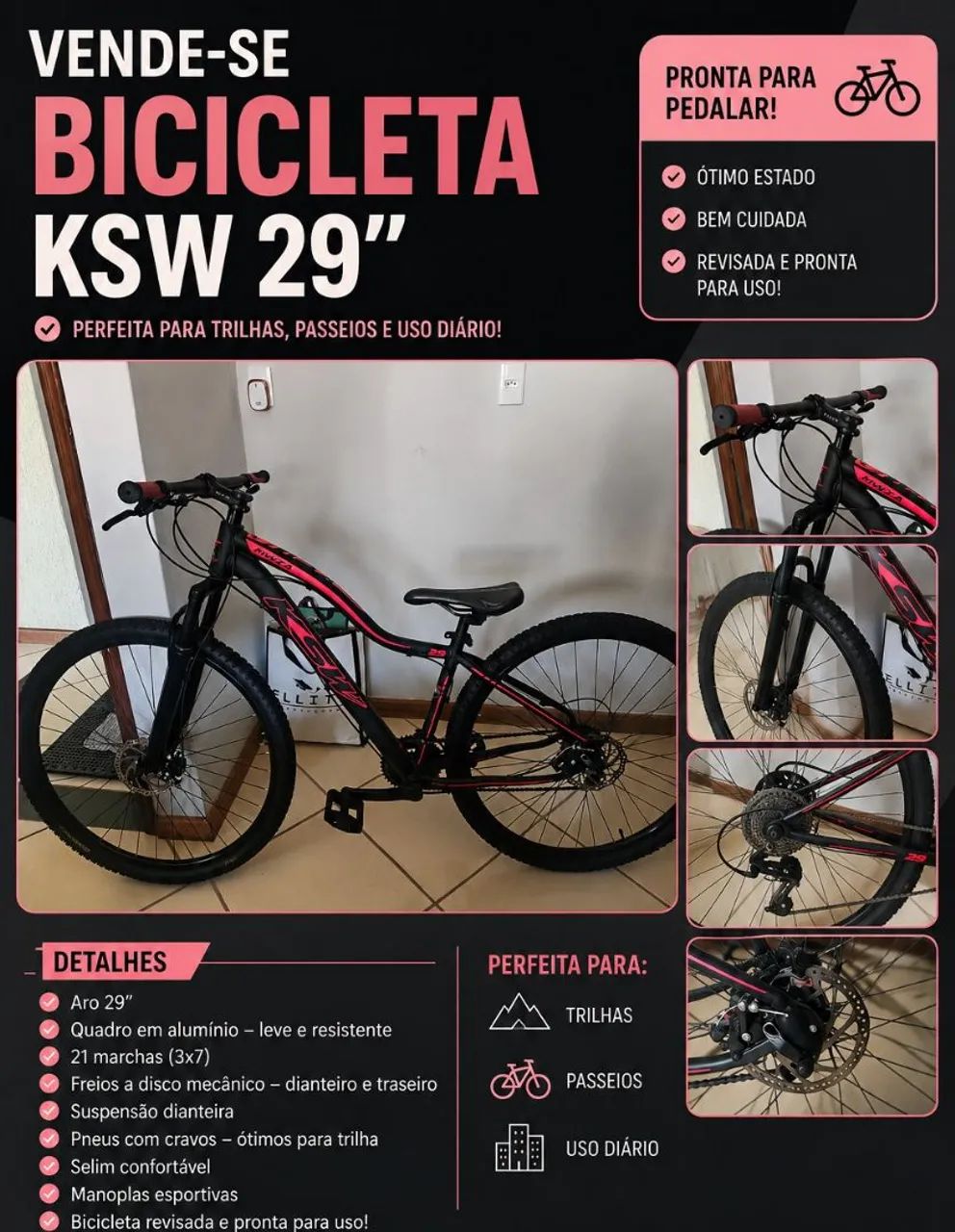 Bicicleta Ksw aro 29 - Foto 2