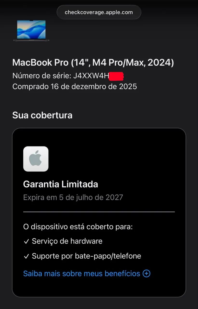 Macbook pro 14 polegadas chip m4 pro 24gb / 512gb apenas 2 dias de ativação ( 24 / 512 ) - Foto 2