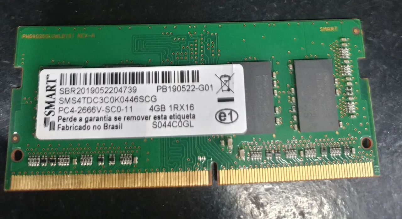 Vendo memórias de notebook 
