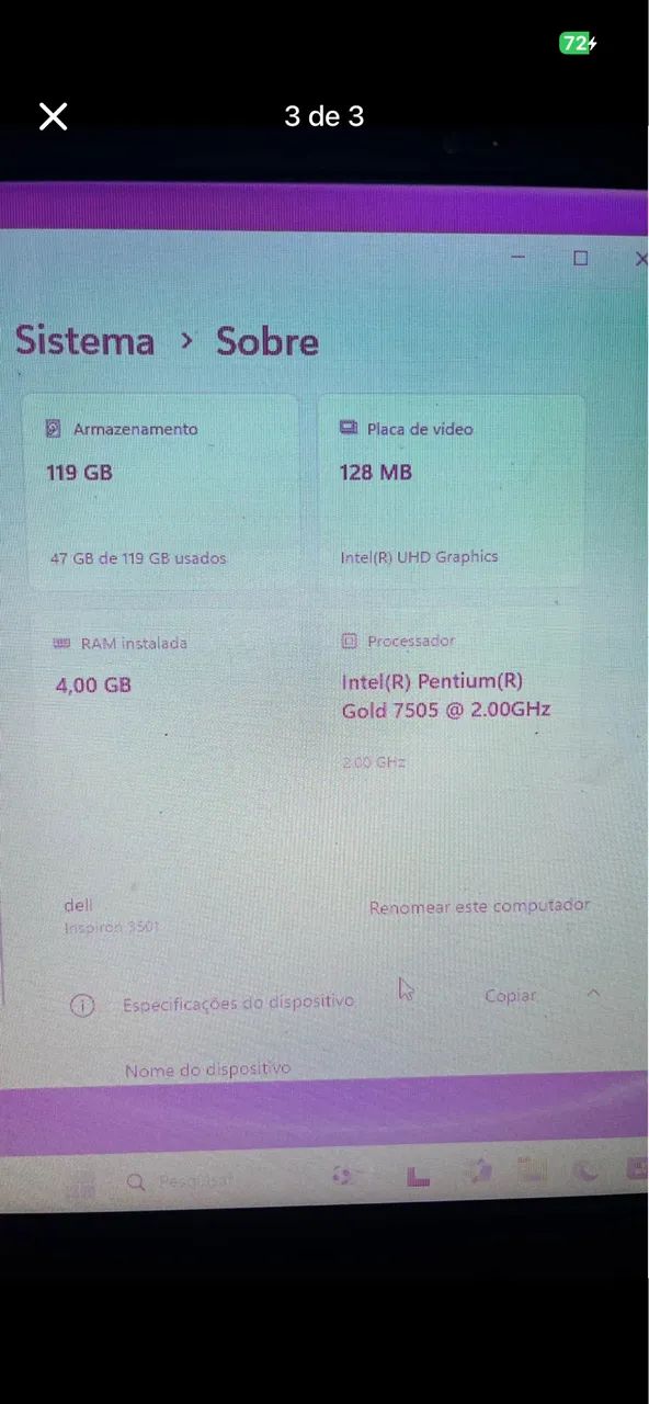 Vendo notebook marca: Dell 