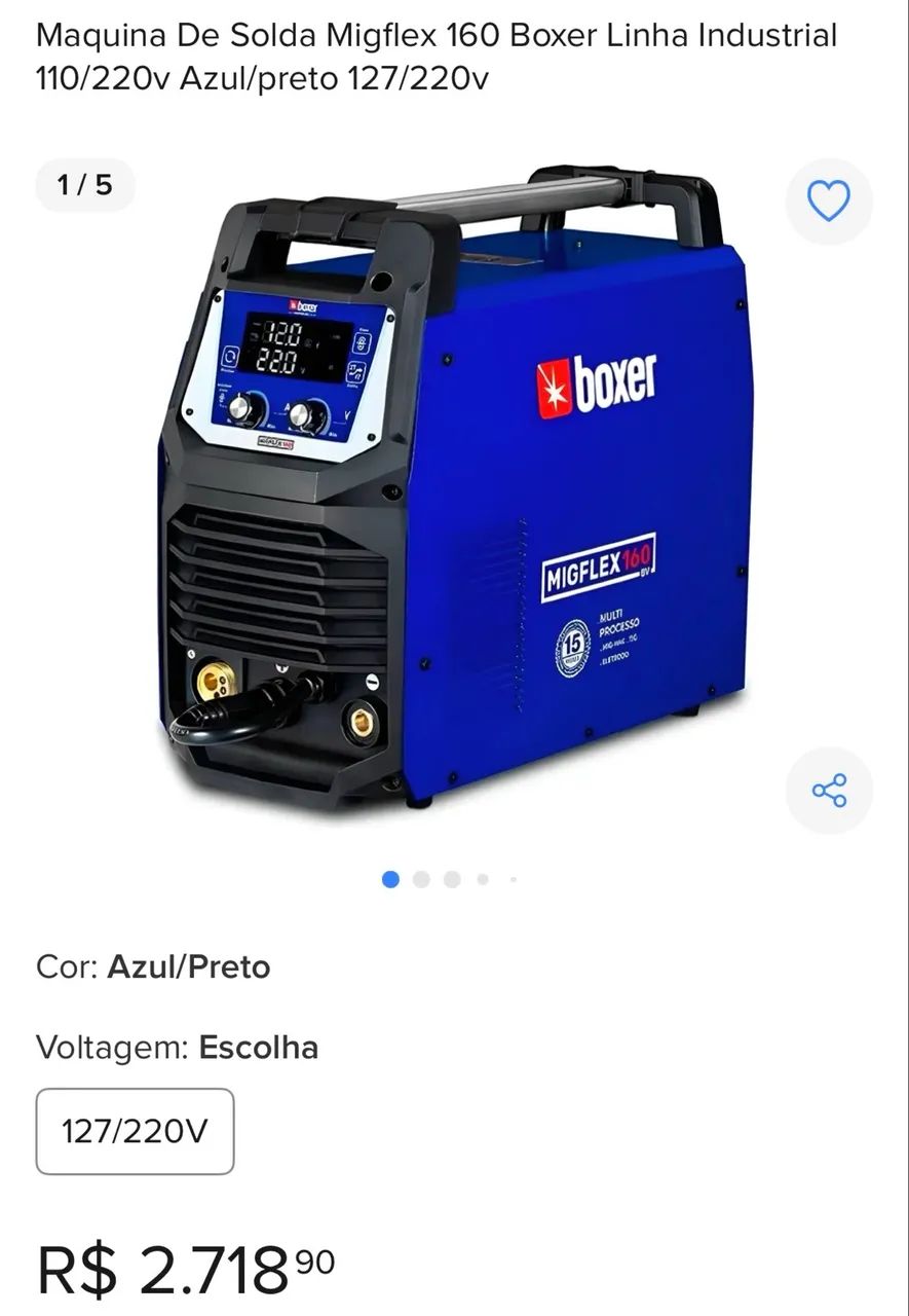 Máquina Solda Boxer Migflex 160
