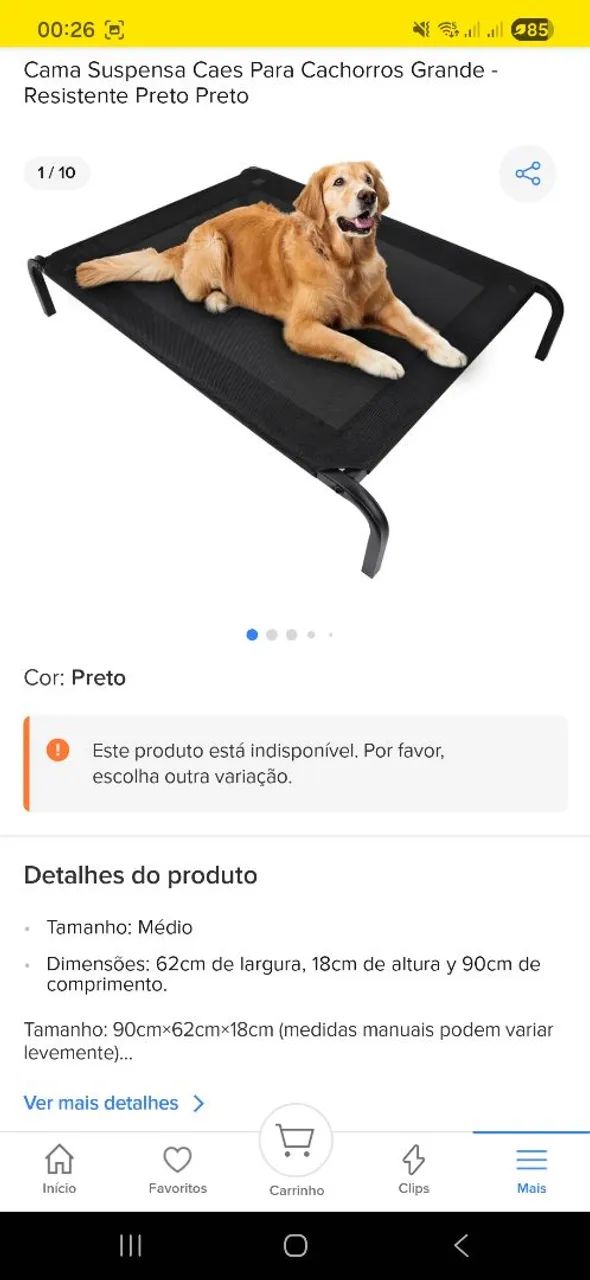 Cama Suspensa Pet Médio 