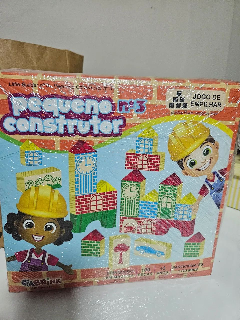 Pequeno construtor 100 pç blocos mdf