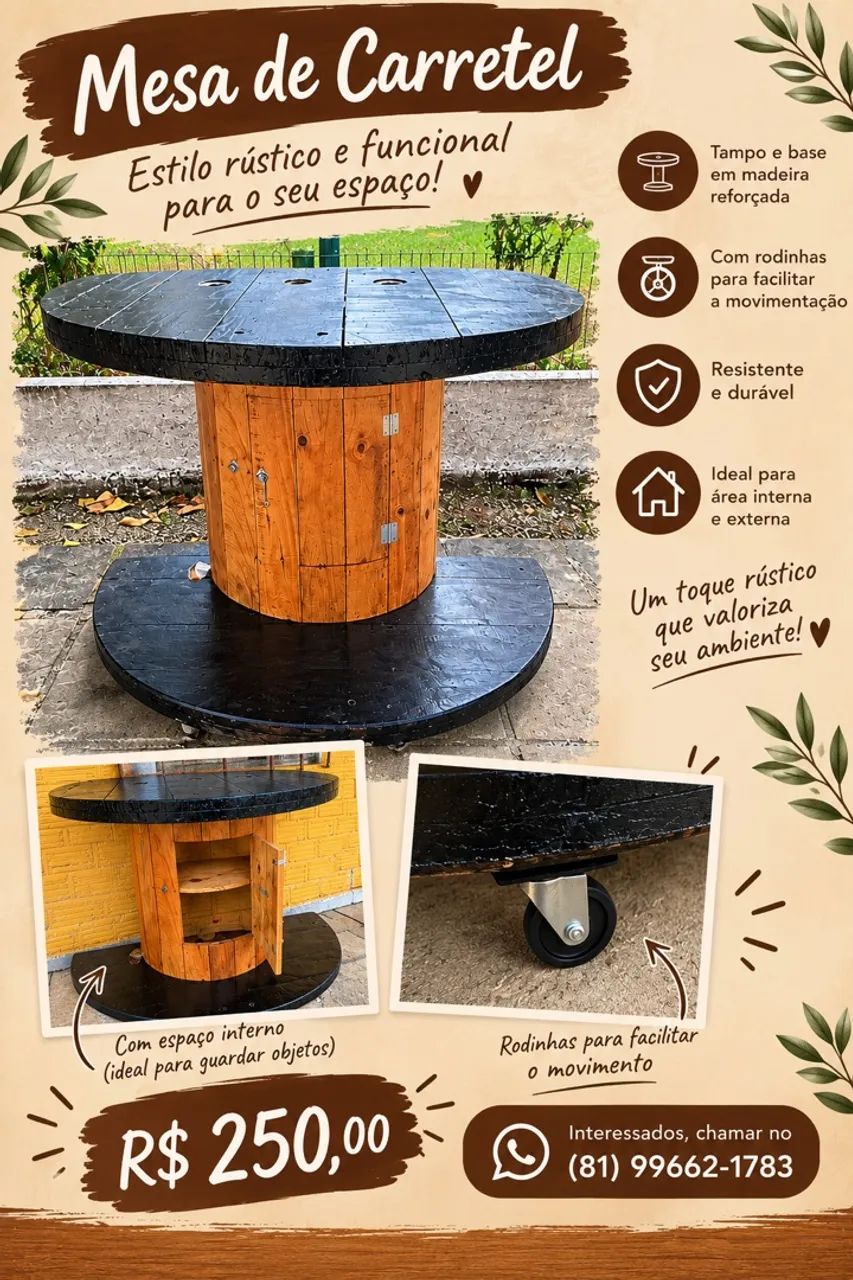 Mesa de Apoio Carretel