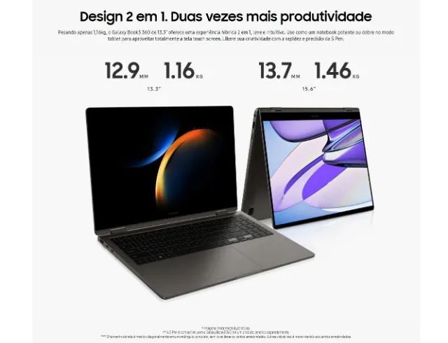 Notebook Galaxybook 3 360 i7 1tb