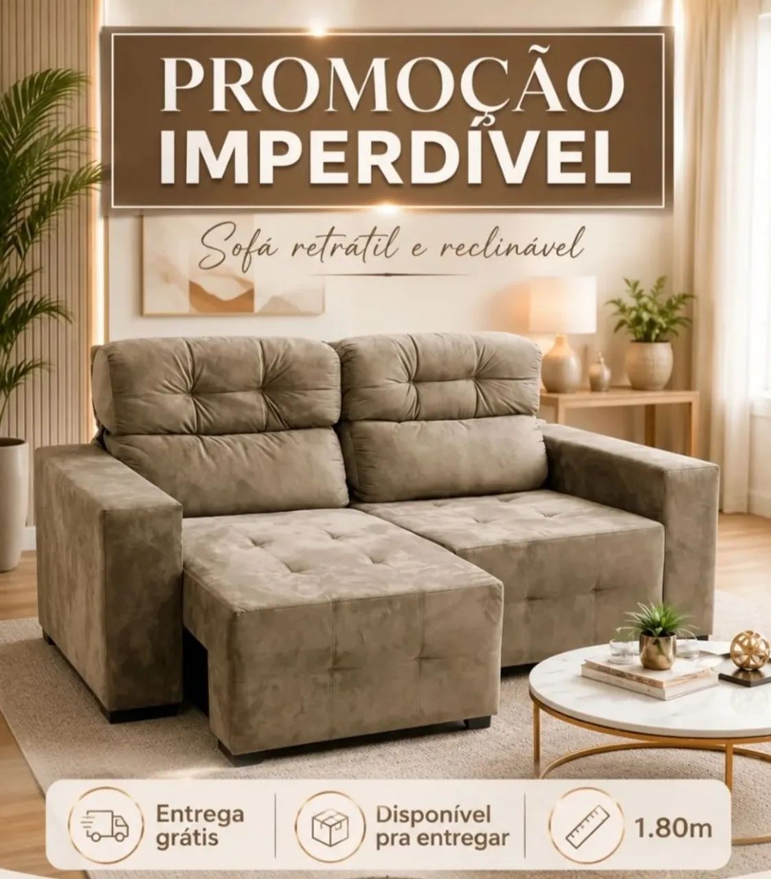 Preço Especial de Sofá Retrátil e Reclinável!!