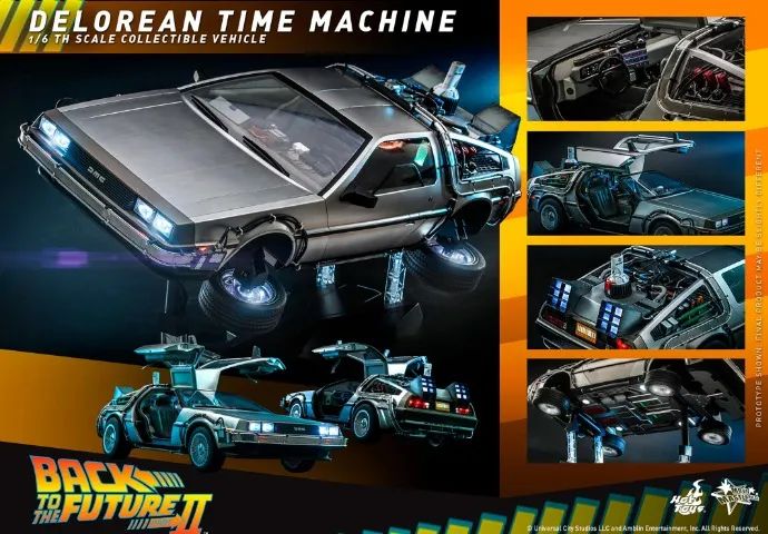 DELOREAN HOT TOYS MAQUINA DO TEMPO GIGANTE 1/6 DR BROWN MARTY