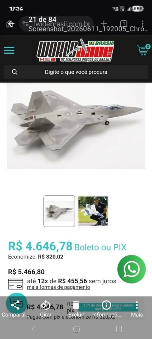 Aeromodelo caça F22 raptor v2  - Foto 5