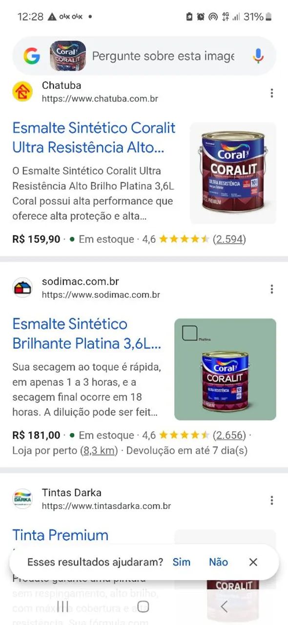 Tinta Galão fechado Coral Coralit cor: Platina Auro Brilho - Foto 3