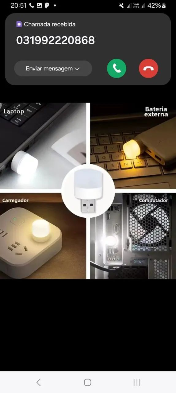 Mini Luz noturna USB - Foto 3