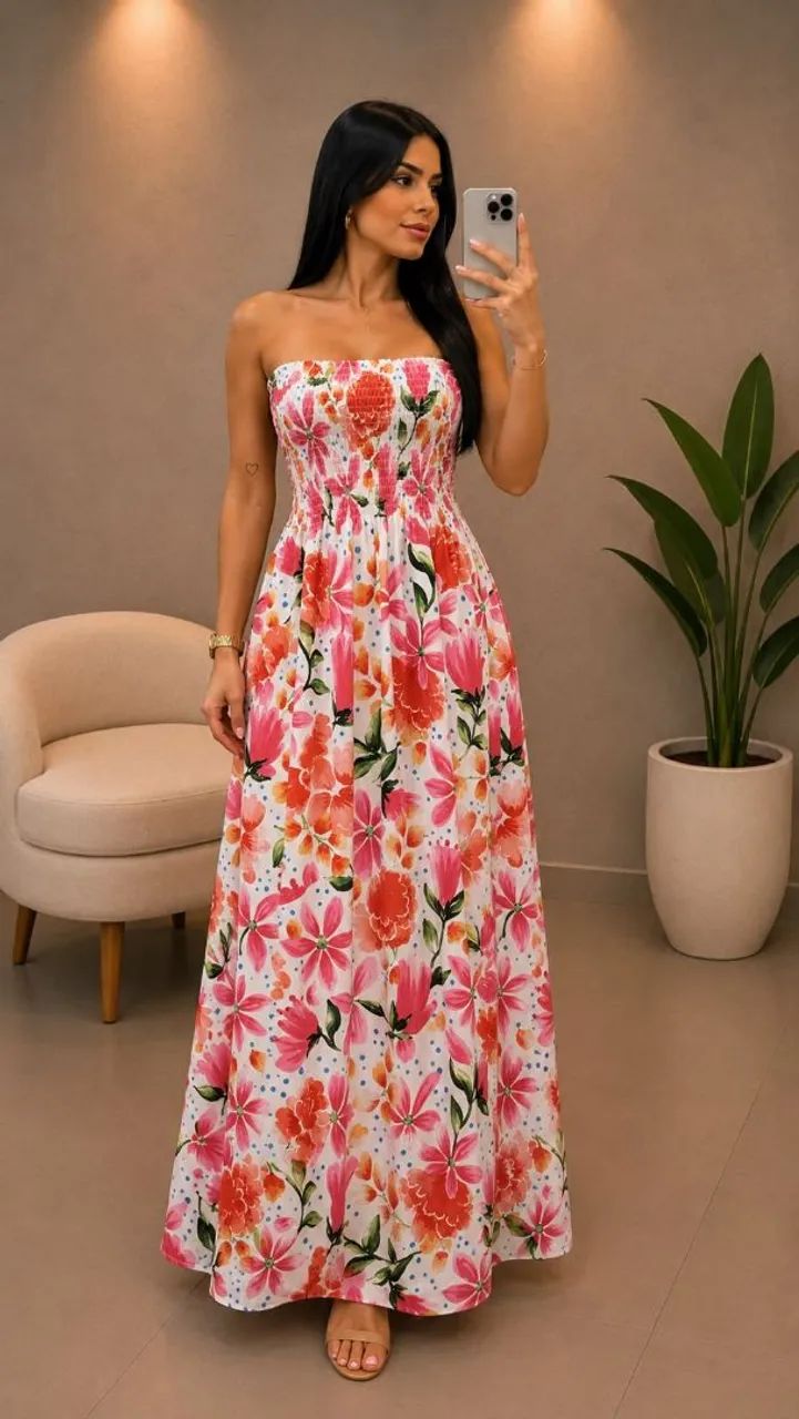 VESTIDO LONGO CREPINHO - Foto 2