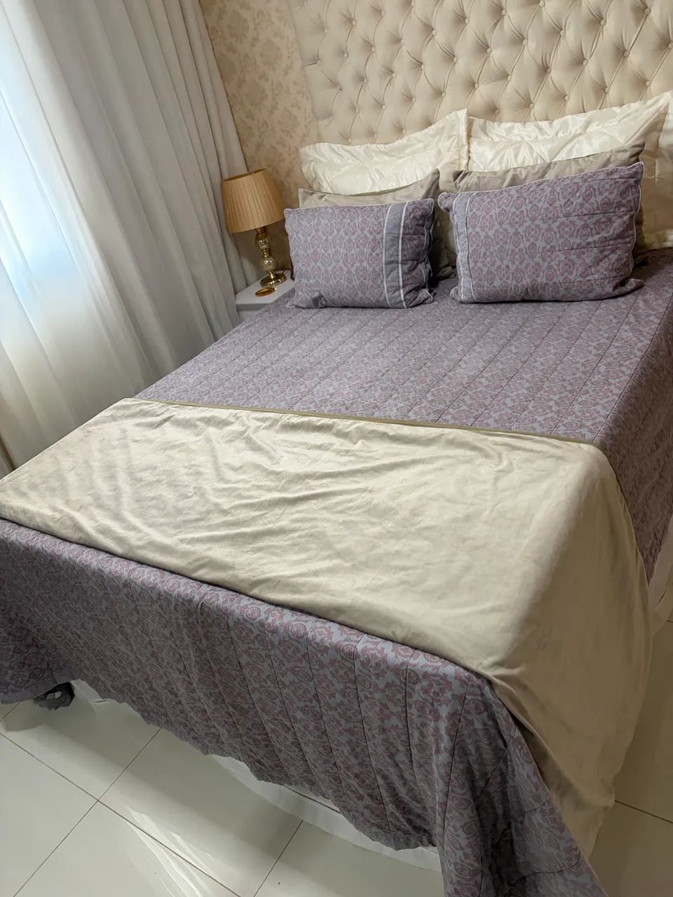 Cama Queen Box + colchão Ortobom - Foto 3
