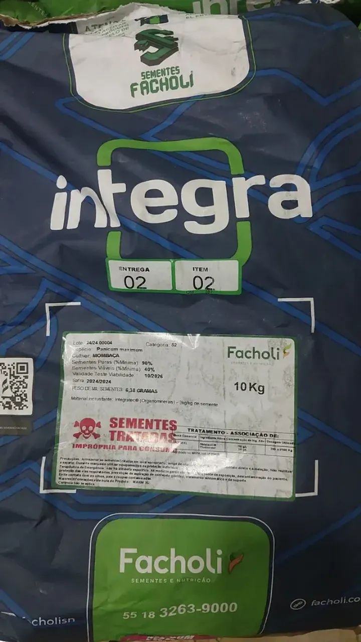 Semente de Mombaça 10kg revestida Facholli (Safra Nova) - Foto 5