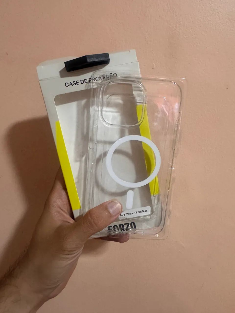 Capa acrílica casca de ovo iPhone 14 Pro Max