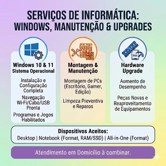 Serviços em Informática (Micro computador/laptop)
