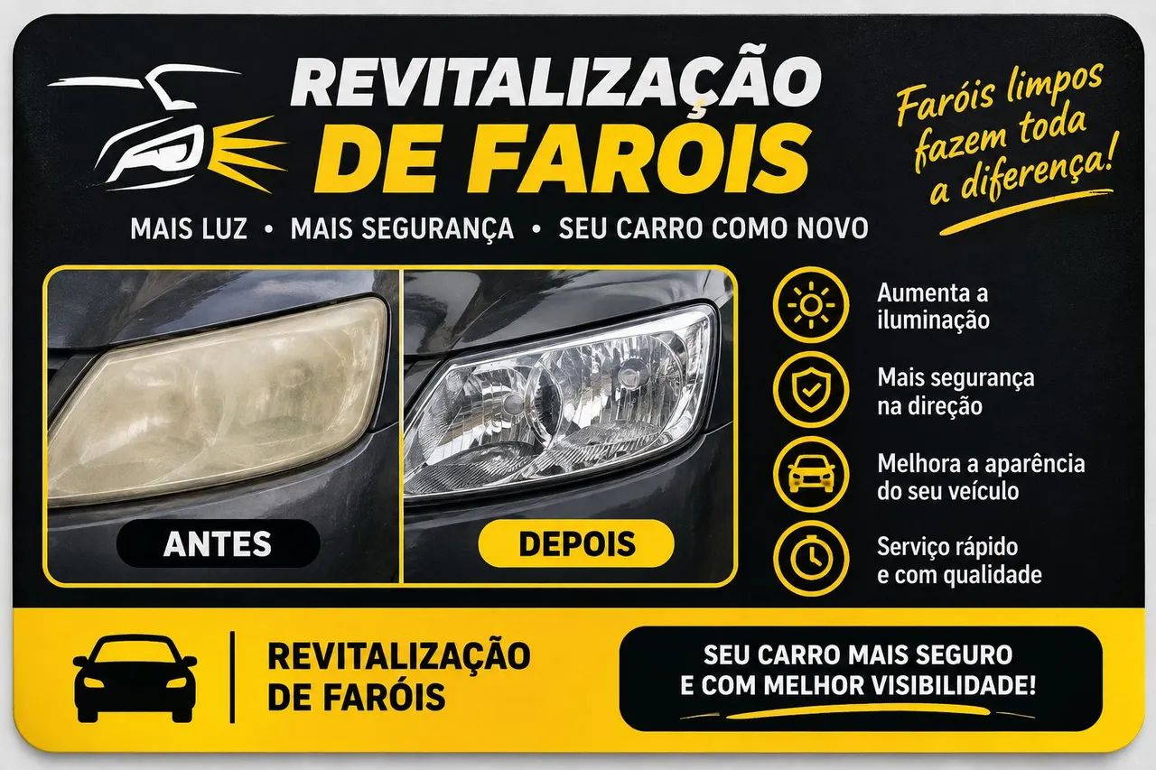 Faróis limpos e mais visão na pista 