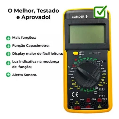 Multímetro Com Capacímetro Bip Original Digital Profissional  - Foto 3