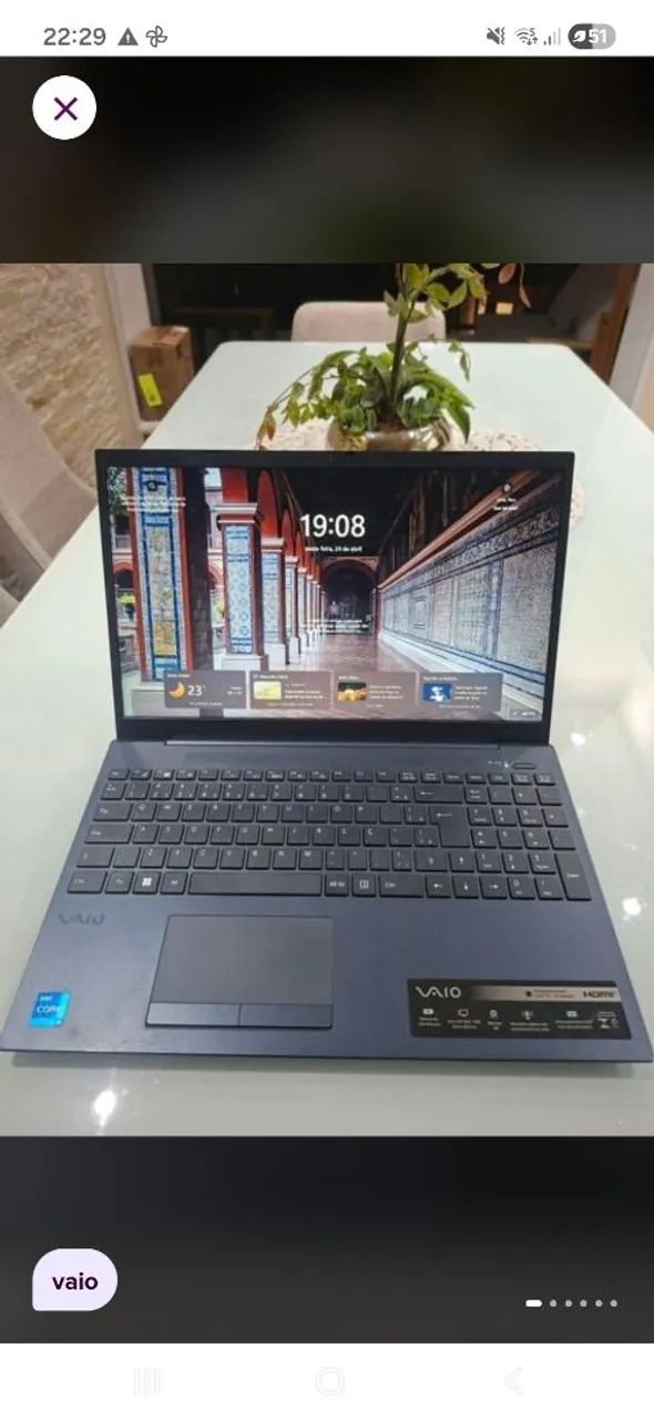 Notebook waio Fe15 com processador Intel core
