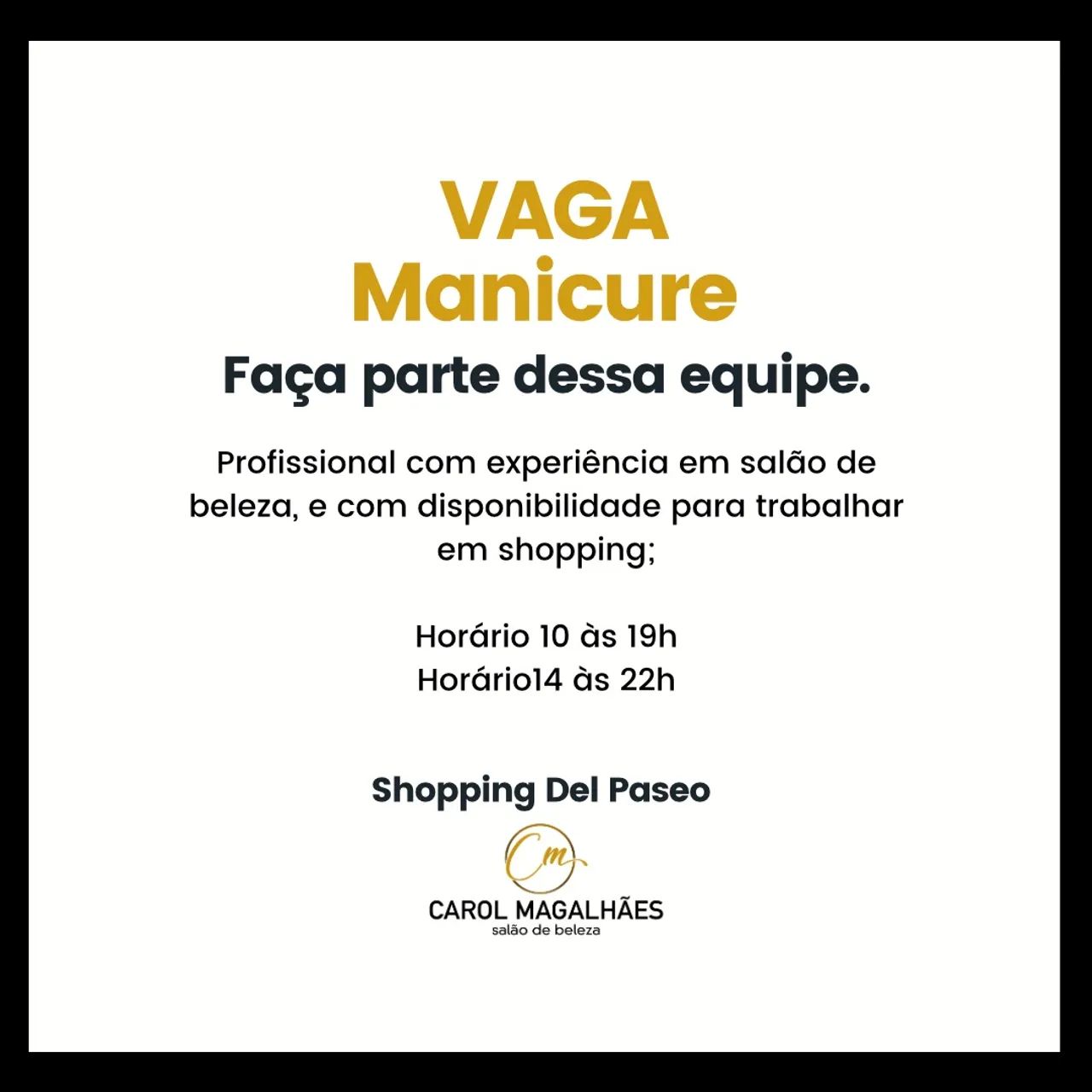 Vaga para manicures