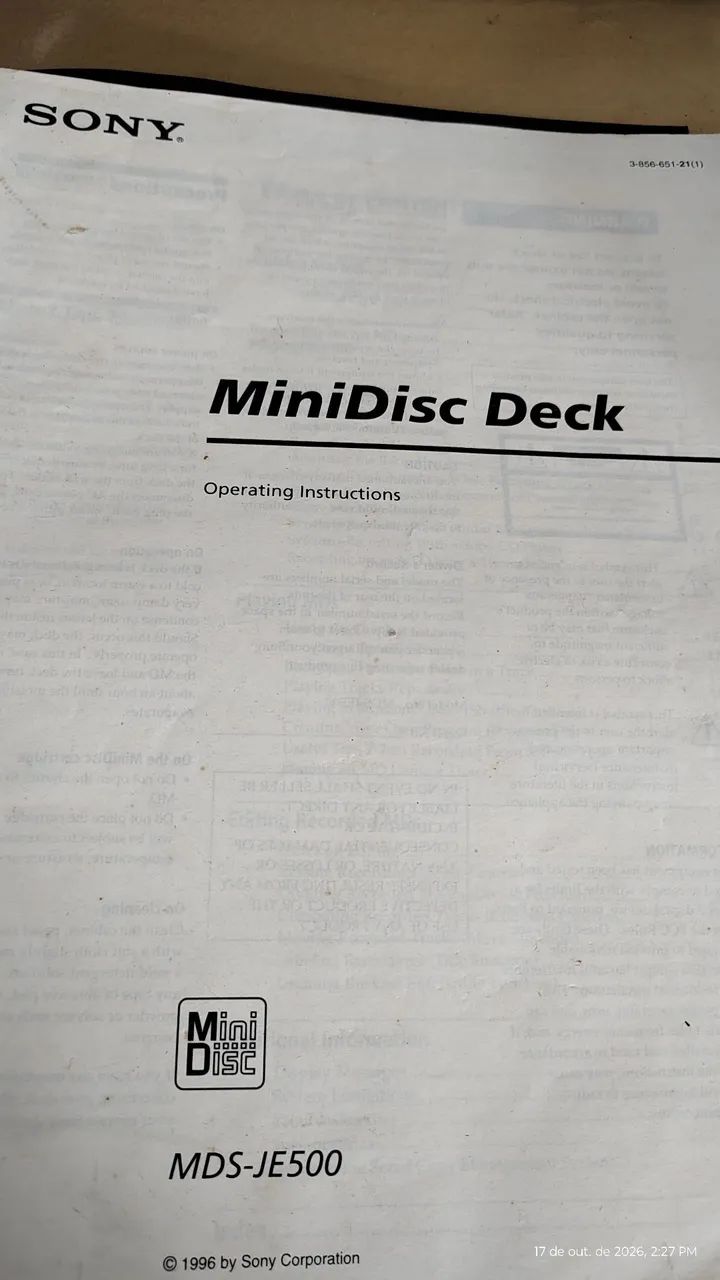 Manual do mini disc Sony  - Foto 3