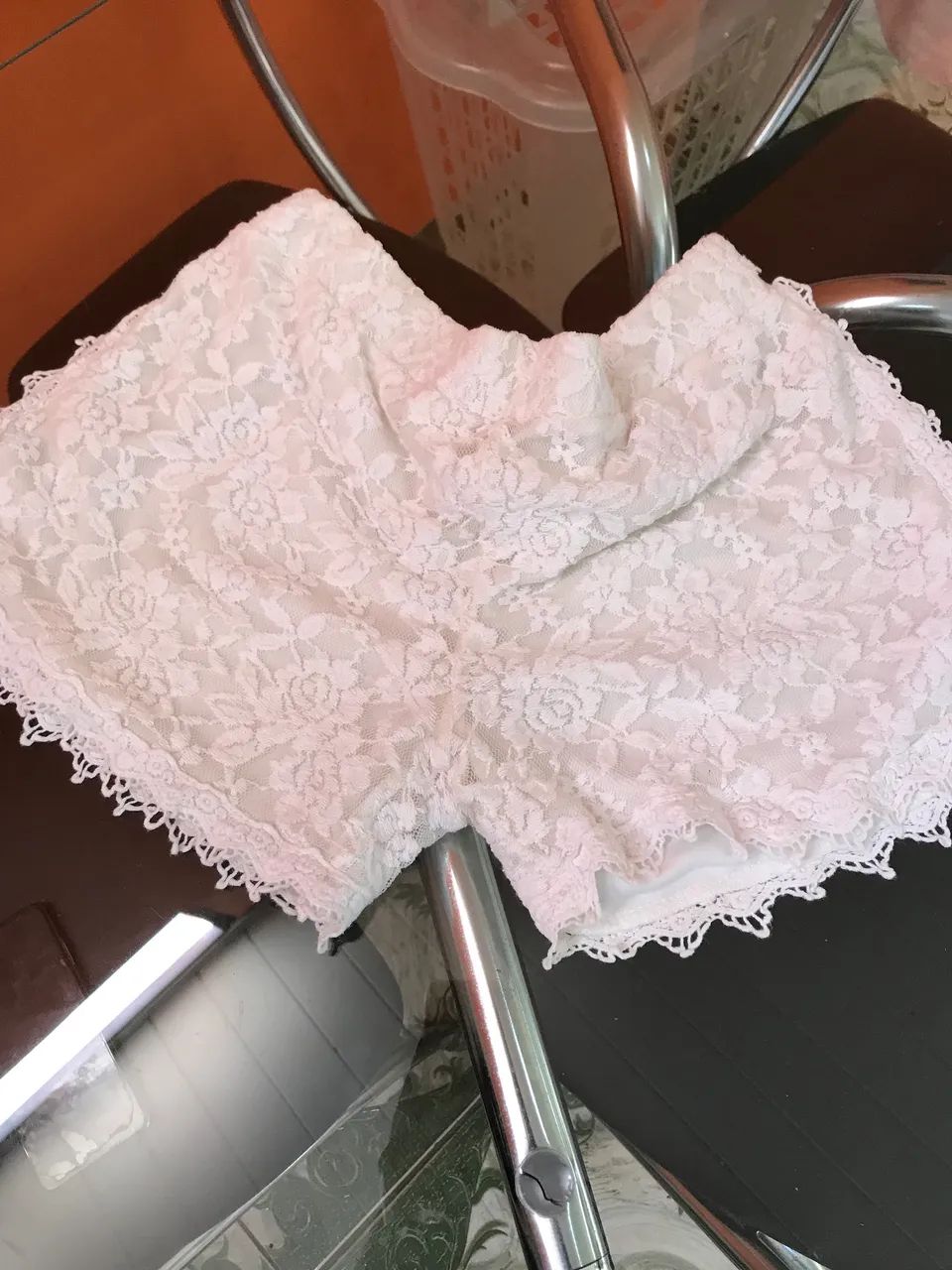 Shorts renda branco 