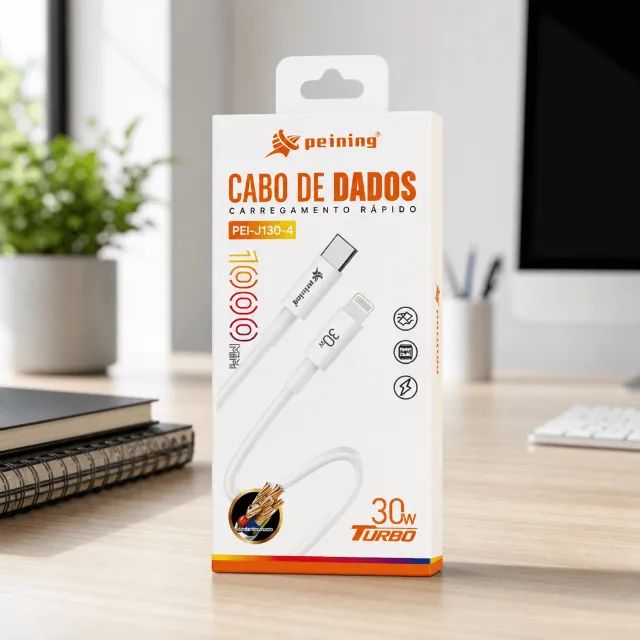 Cabo Turbo USB-C para Lightning 30W 1M PEI-J132-4 - Peining  - Foto 5