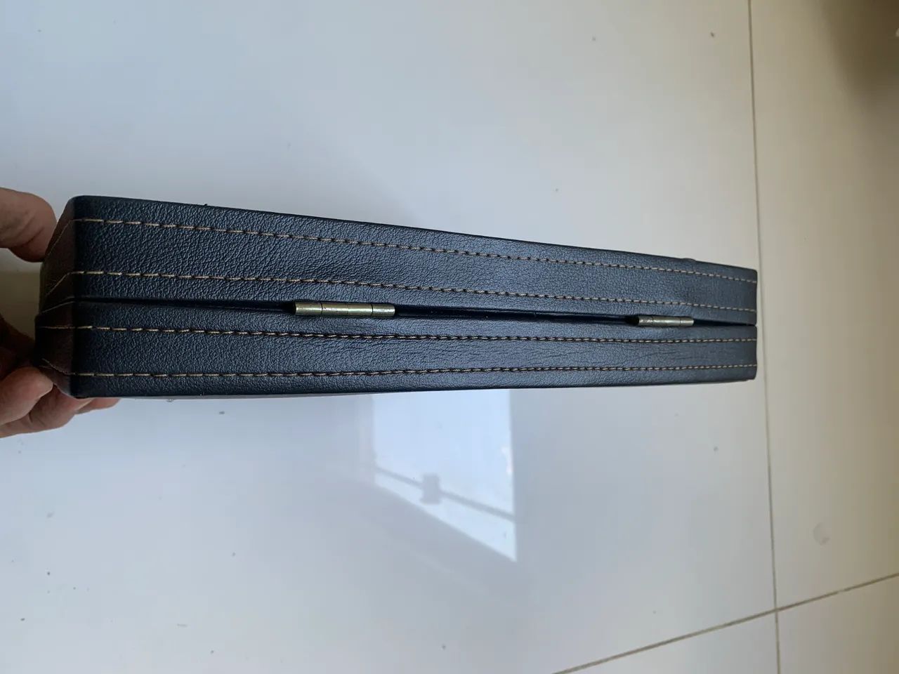 Tabuleiro de Gamão em couro, completo  - Foto 3