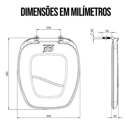 Assento para vaso sanitário almofadado Thema - NOVO  - Foto 2