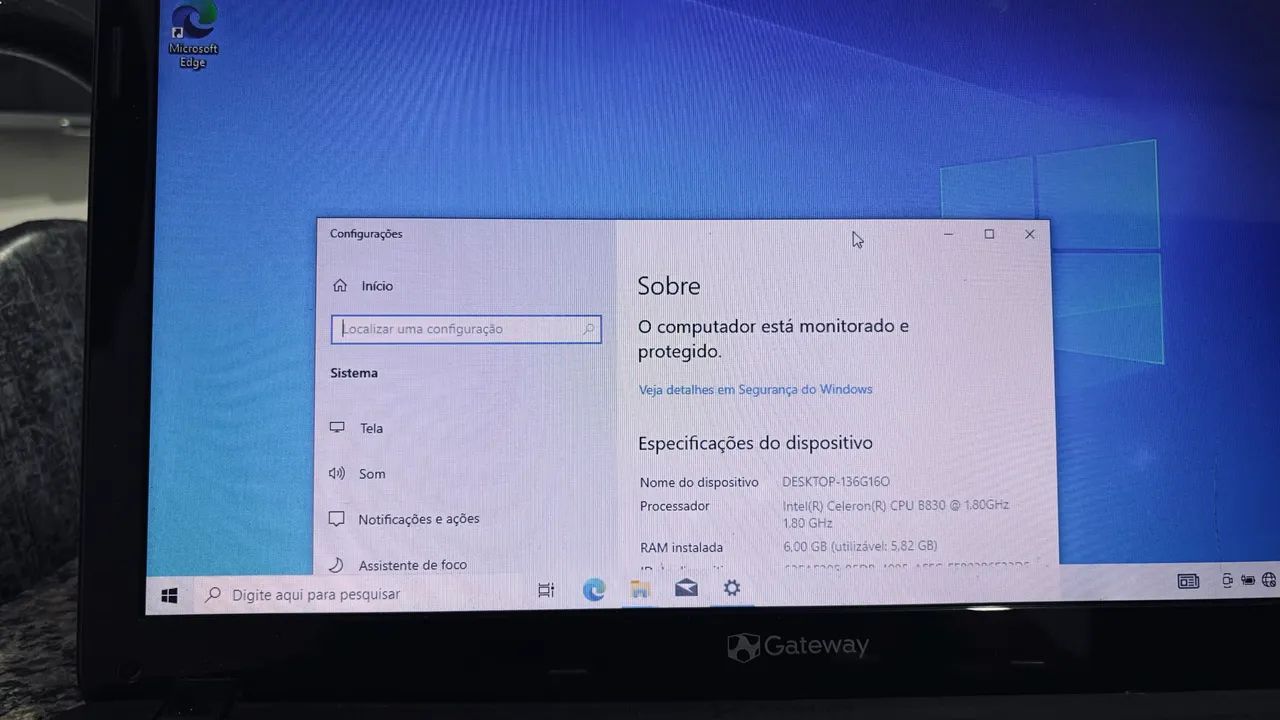Notebook Acer / gateway 1.8 ghz celeron c ssd 240 novo + 12gb ram - Foto 2