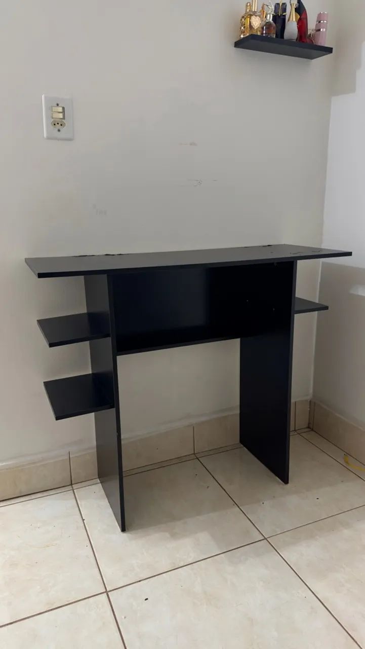  Escrivaninha Mesa Mdf Preta