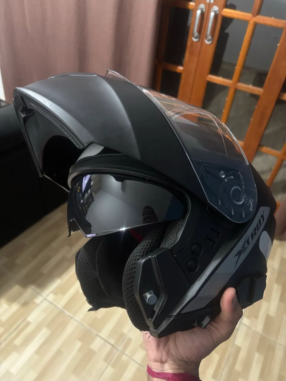 Capacete Xtroy Escamotavel Preto - Foto 2
