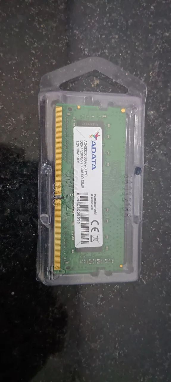 MEMÓRIA ADATA DDR4 8GB 3200MHZ  NOTEBOOK 