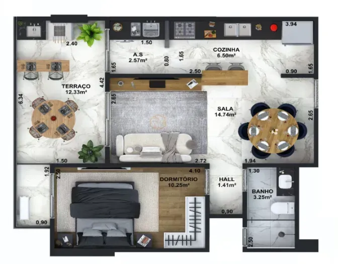 PLANTA 56m²