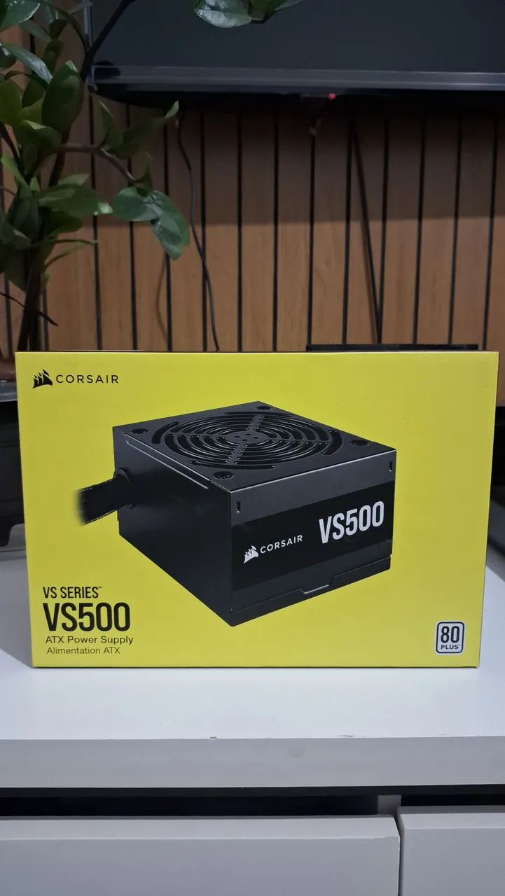 Fonte Corsair VS500 500W 80 Plus - Semi-Nova com Caixa Original