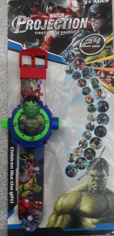 Relógio Hulk Infantil Com Projetor De Imagem Os Vingadores