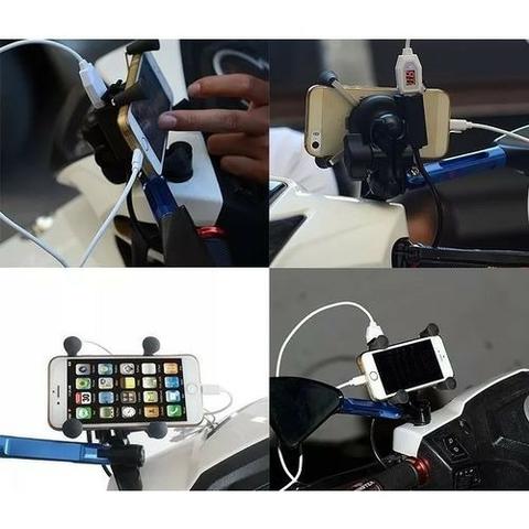 Suporte Carregador Moto Celular Fixa Retrovisor (tmac)