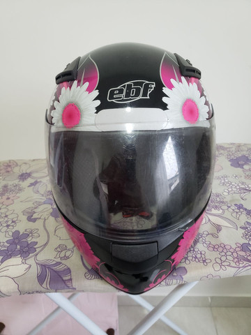 Capacete EBF feminino fada preto e rosa