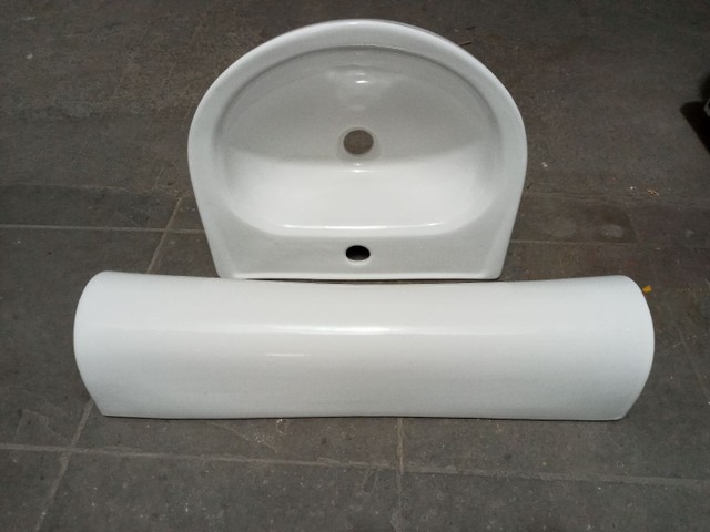 Pia para banheiro lavatório de louça com coluna branco - Foto 2