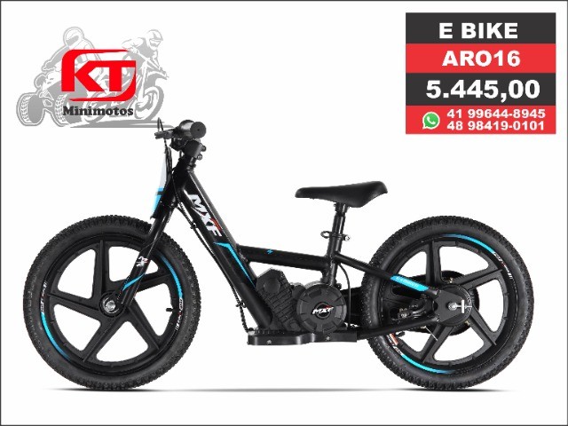 Bike elétrica bicicleta MXF aro 16 mini moto Quadriciculo minimoto