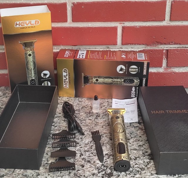 Máquina de cortar cabelo com marcador de bateria 