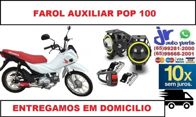 Par farol de milha pop 100 projetor