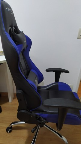 Cadeira Gamer MyMax MX7 Escritório Giratória Preto/Azul