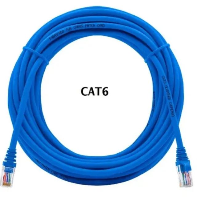 Cabo De Rede 30 Mts Com Rj45 Crimpado Azul Lan Cat 6 Utp 30 Metros