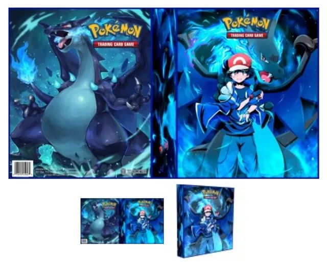 Pasta Fichário Álbum Pokémon Charizard para cards cartas + 10