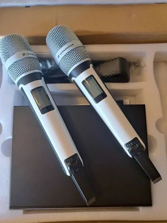 Microfone Sem Fio Duplo Ew135 G4 Sennheiser Branco Metal - Foto 4