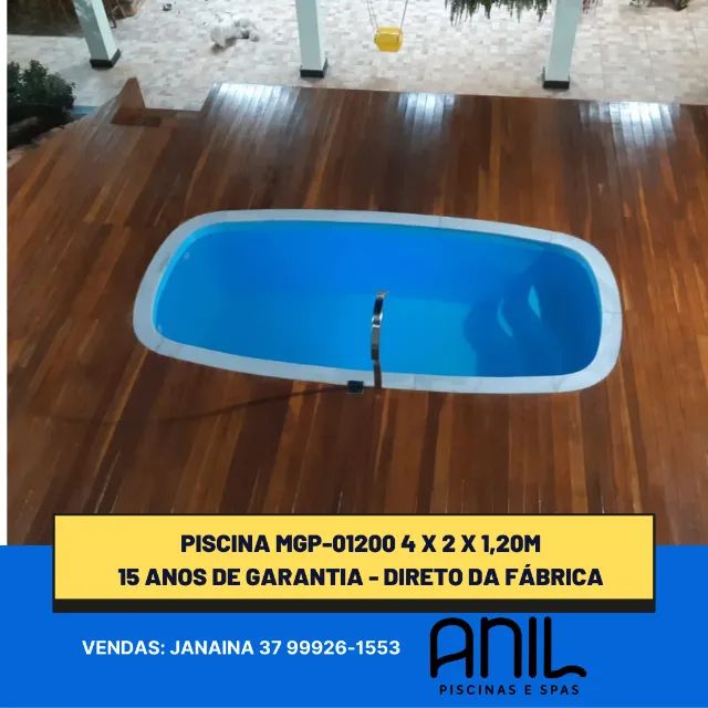 Ja - Piscina 4 metros - 4 x 2 x 1,20m - Piscina de fibra media
