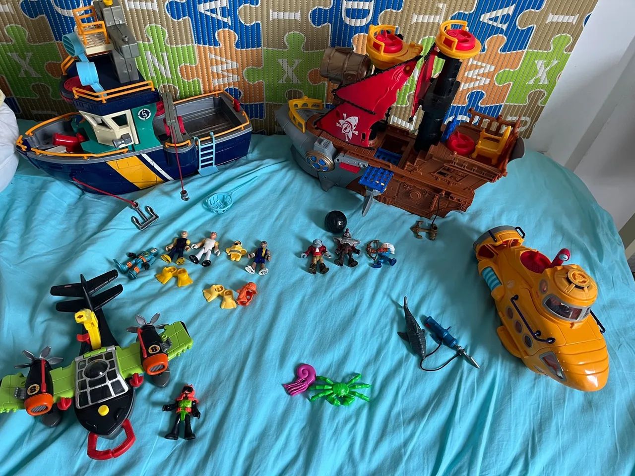 Imaginext navio pirata / barco / avião / submarino