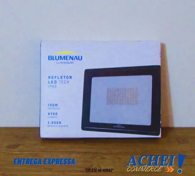 Refletor Led Tech Bivolt 100w 3.000k Preto