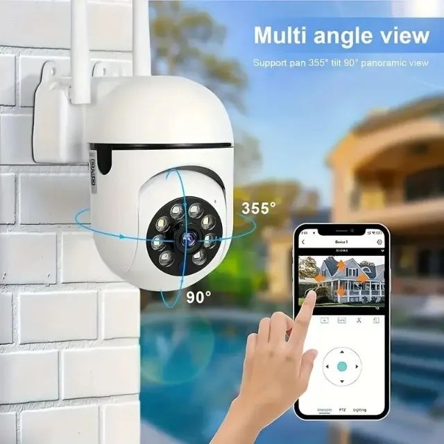 Camera de segurança Wifi com visão noturna a prova d'agua 360graus 1080p